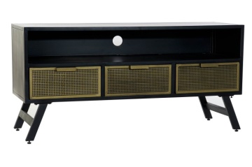 Comoda TV neagra si aurie , din metal " Blacky""