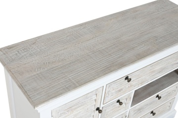 Comoda vintage din lemn de mango "Worn out White" - Img 6