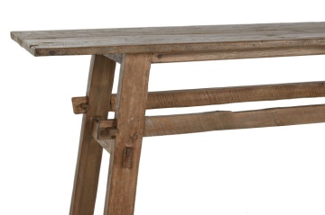 Consolă din lemn de teak reciclat, 140×40×75 cm, „Idomi" - Img 8