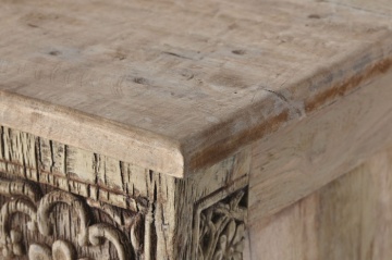 Consolă din lemn masiv de tec sculptat manual, piesa unicat, „Parthenon" - Img 6