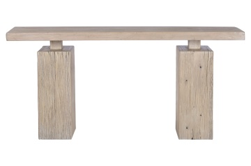 Consolă din lemn masiv de ulm, natur, finisaj natural, 85 x 183 x 38 cm, „Beuvron”