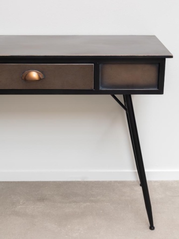 Consola din metal, cu sertar, aspect vintage, Barrow - Img 5