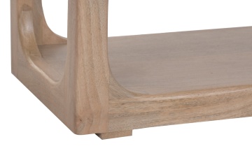 Consolă hol în stil etnic, din lemn de mango, natur, cu raft, bază plină și deschideri cu colțuri rotunjite, 77,2 x 116,4 x 35 cm, „Meyrargues” - Img 4