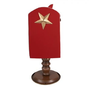 Cutie poștală decorativă vintage din metal, roșu, 27x22xH51 cm - Img 5
