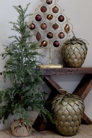 Decorațiune con, auriu antichizat, din alamă, lucrată manual, 37x56 cm, „Vire" - Img 4