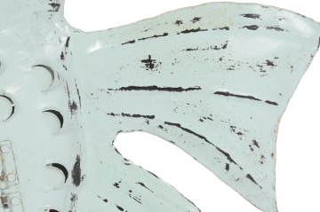 Decorațiune de perete tip pește, stil marin, culoare albastru deschis, din metal, „Ocean Fish” - Img 5
