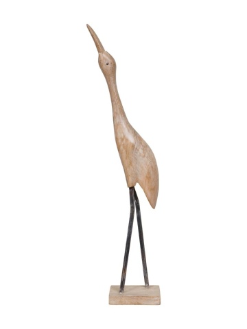 Decoratiune in forma de pasare, din lemn reciclat, H82 Wooden Bird