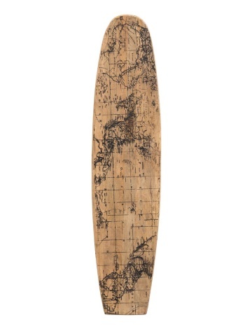 Decorațiune placă de surf din lemn de mango, H160 cm, "Surf Board"