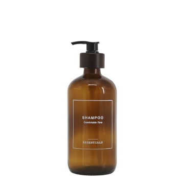 Dozator pentru sampon, maro, din sticla, 500 ml, Essential