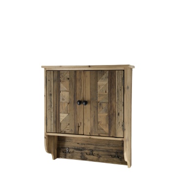 Dulap de perete, din lemn reciclat, cu 2 usi 3 agatatori, aspect rustic - Img 6