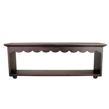 Etajeră de perete din lemn de mango maro, cu forme decorative ondulate, 60 × 25.5 ×15 cm, „Sigurd"