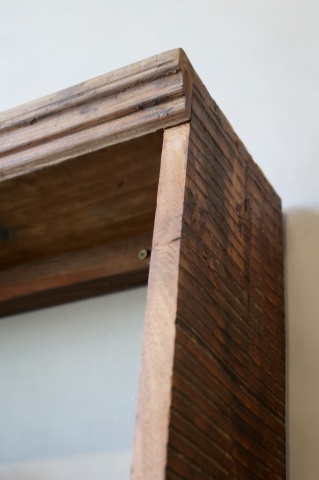 Etajeră de perete din lemn reciclat, natur, cu 3 rafturi și muchii profilate, aspect rustic, 162 x 62 x 20 cm, „Grimaud” - Img 5