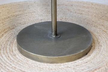 Etajeră metalică vintage, auriu, cu 5 tăvi rotunde pe un ax central, alamă antichizată, 160 x Ø 40 cm, „Colonne” - Img 8