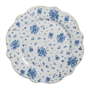 Farfurie albastra, din portelan, Ø27 cm Blue Roses