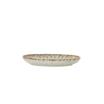 Farfurie din ceramică artizanală verde perlat cu striații fine și accente rustice, 21×2,5 cm, „Fleur" - Img 3