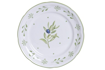 Farfurie stil Mediterraneean verde , din portelan , "Oliv"
