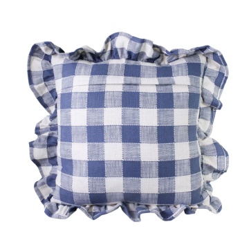 Față de pernă din bumbac organic 45x45 cm albastru, „Ida Check" - Img 2