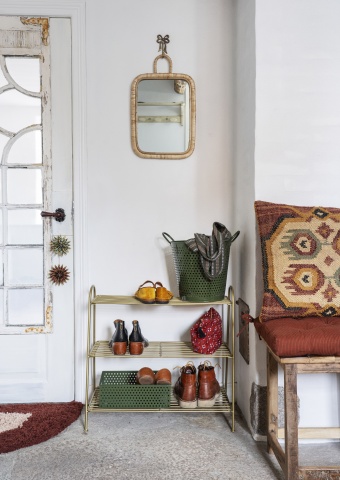 Față de pernă din iută țesută manual cu model geometric kilim, 50×50 cm, „Jopf" - Img 2