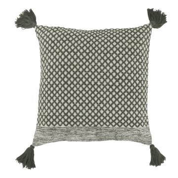 Fata de perna, din textil, cu ciucuri, 50x50 cm, Bea