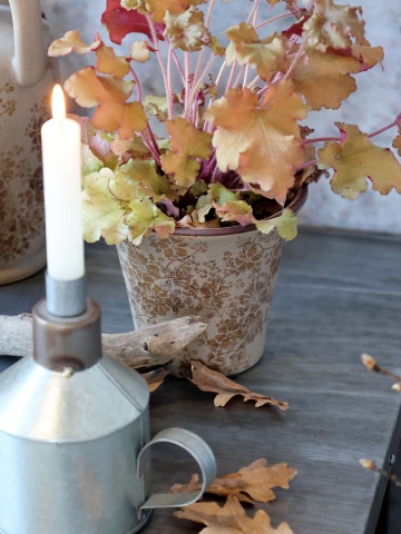 Ghiveci din ceramica, cu motive florale, D14.5cm, Melun - Img 5