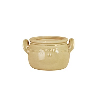 Ghiveci din ceramică glazurată manual 1L galben jos, „Brobacka"
