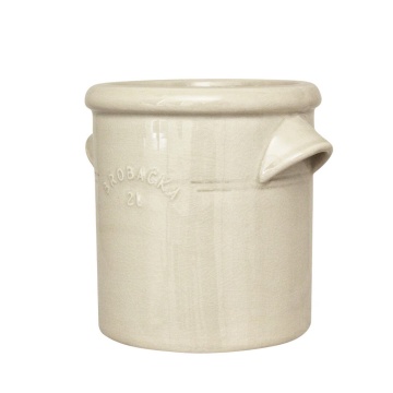 Ghiveci din ceramică glazurată manual 2L alb crem, „Brobacka" - Img 3