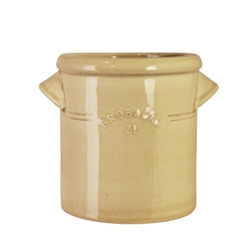 Ghiveci din ceramică glazurată manual 2L galben, „Brobacka"