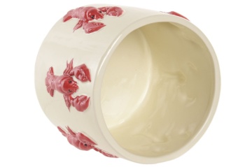 Ghiveci mediteranean crem și roșu din ceramică, „Maloka” - Img 3