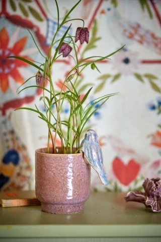 Ghiveci roz din ceramica, Ø11cm, "Larky" - Img 2