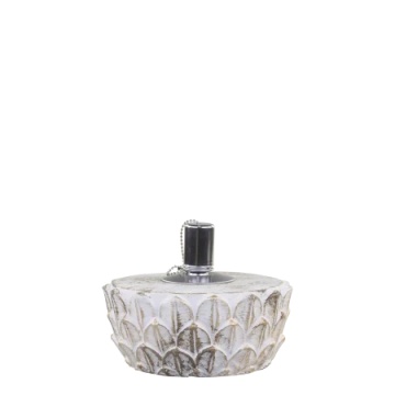 Lampă cu ulei decorativ stil vintage cu model auriu gri ciment și oțel inoxidabil, „Vittel”