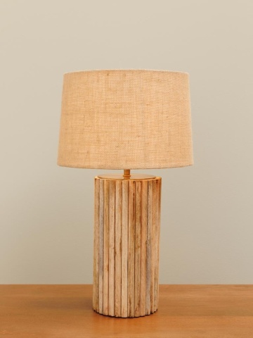 Lampa de masa, cu abajur din iuta naturala, Ripa - Img 4