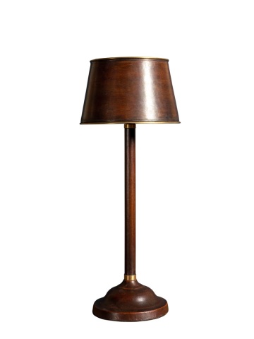 Lampa de masa, din piele naturala si alama, Havane