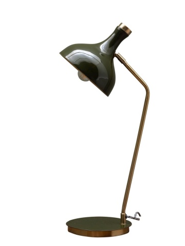 Lampa de masa, verde, din metal, Olive