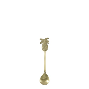 Lingurita desert, din otel inoxidabil si alama galvanizata, H14cm, Pineapple