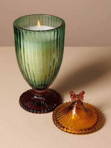 Lumanare decorativa, verde, Papillon - Img 4