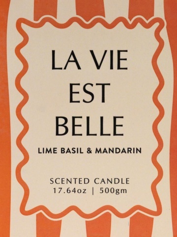 Lumânare portocalie «La vie est belle» – parfum de mandarină și busuioc - Img 6