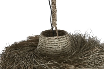 Lustră suspendată boho din fibre naturale, 64x64x34 cm, „Solea" - Img 4