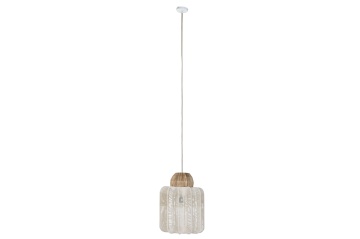 Lustră suspendată din bumbac și iarbă de mare împletită, maro deschis, finisaj natural, 52 x 38 cm, „Gournay” - Img 5