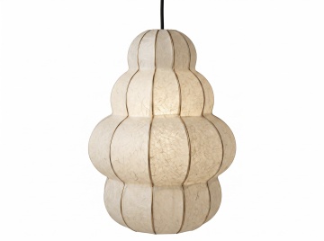 Lustră suspendată din fibre naturale împletite și metal, natur, finisaj natural, 59 x 40 cm, „Briare”