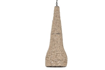 Lustră suspendată din lemn și metal, natur, cu sfere din lemn, 174,5 x 36,5 cm, „Clermont” - Img 6