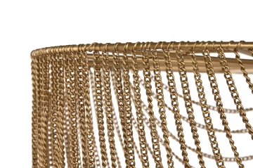 Lustră suspendată din metal, auriu, cu lanțuri, finisaj antichizat, 98 x 46 cm, „Vernon” - Img 4