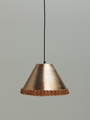 Lustra suspendată din metal și rattan, Ø41 cm, „Sabia” - Img 4
