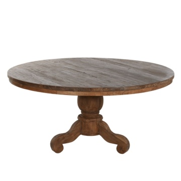 Masă dining rotundă din lemn de tec reciclat, Ø160 cm, „Komodo”