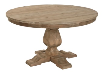 Masă dining rotundă din lemn reciclat, 140x140x76 cm, finisaj rustic natur, „Mesa" - Img 2