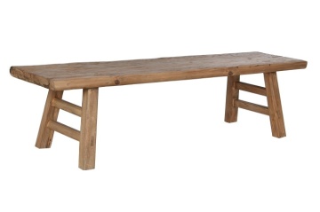 Măsuță de cafea din lemn masiv de ulm, finisaj natural, 167 x 41 x 42,5 cm, „Olmo" - Img 2