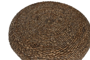 Măsuță de cafea rotundă din fibre naturale, natur și negru, cu împletitură în spirală, finisaj natural, 46 x 119 cm, „Lunaria” – Ethnic Collections - Img 2