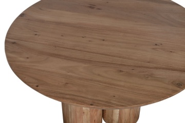 Măsuță de cafea rotundă din lemn de acacia, natur, cu bază din coloane cilindrice, finisaj mat, 45 x 80 cm, „Tarenza” – Ethnic Collections - Img 3