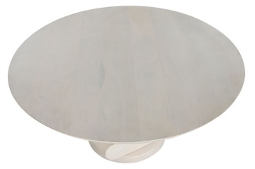 Măsuță de cafea rotundă din lemn de mango, alb, cu bază din volume suprapuse, finisaj mat, 39 x 80 cm, „Lerano” – Ethnic Collections - Img 2