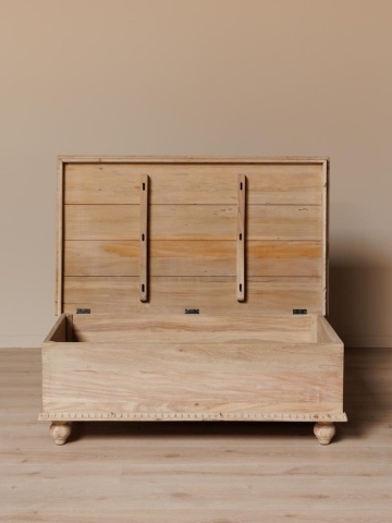 Măsuță de cafea tip cufăr din lemn masiv de mango, 130×73×45 cm, „Ancestors" - Img 5