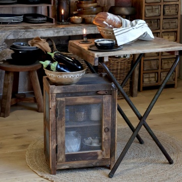 Masuta plianta, din lemn reciclat, aspect rustic, Grimaud - Img 2